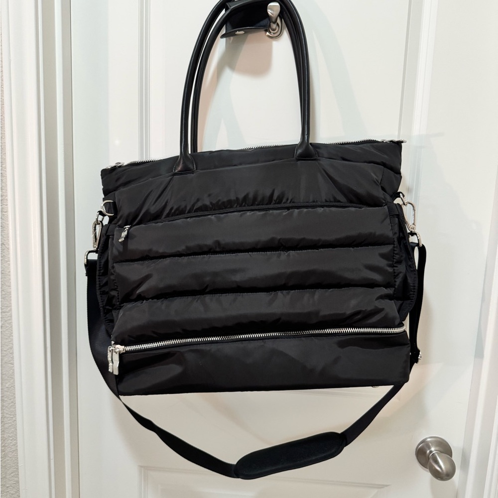 Black Quilted Tote Bag